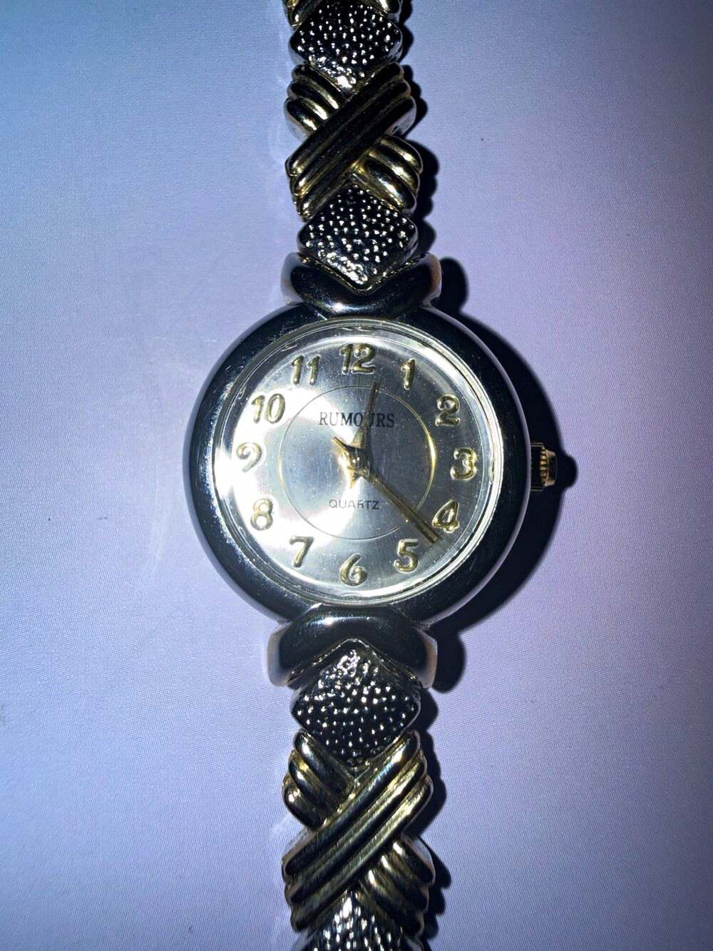 Rumours Quartz Women's Analog Dress Watch Silver Dial Arabic Metal Bracelet
